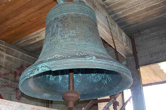 The bell that hangs in Seney Hall clock tower