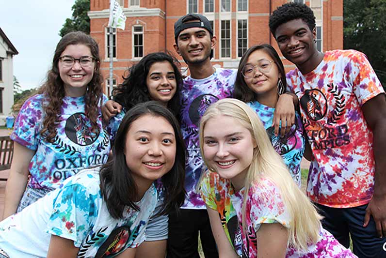 Oxford student leaders help out with orientation activities.