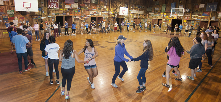 Students find a partner to join them for the barn dance festivities.