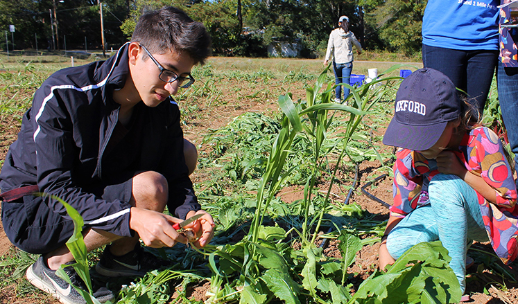Touring Oxford's organic farm is one of the highlights of Family Weekend.