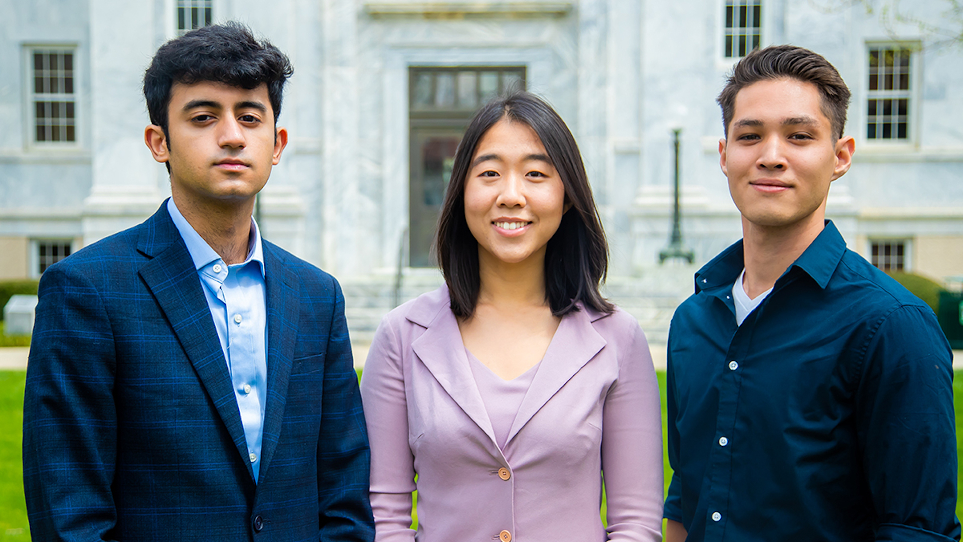 Left to right: Anish “Max” Bagga, Oxford alumnus; Yena Woo; and Noah Okada