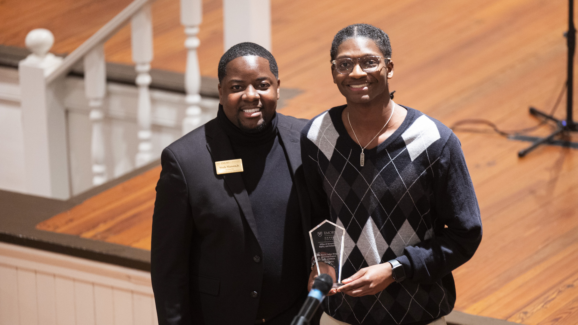 Wade Manora Jr. and Winner of First MLK Oratorical Contest Dyson Stallworth at the 2023 Oxford Martin Luther King Jr. Celebration