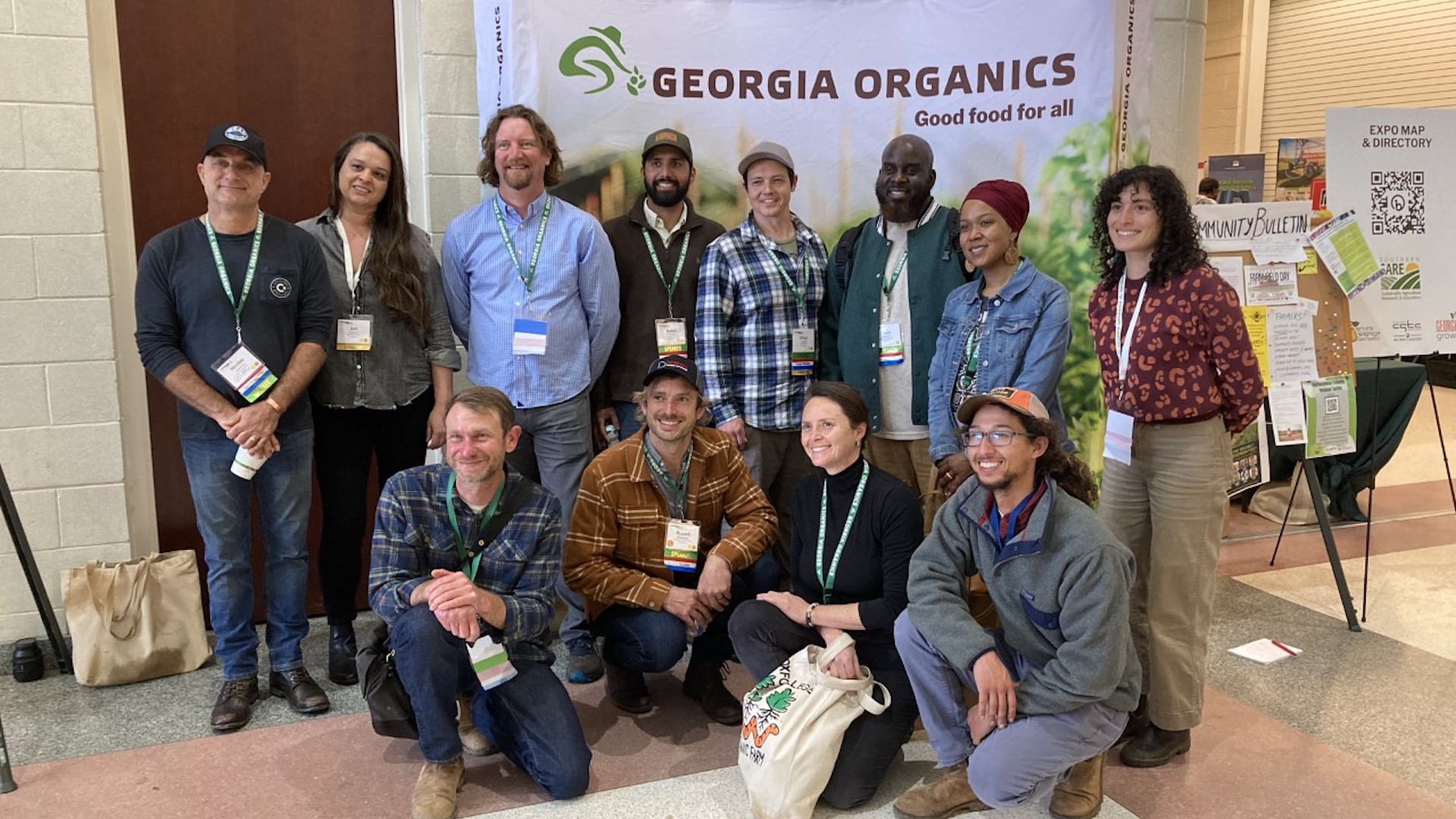 Oxford Farm staff members and farmers from Newton County at the 2023 Georgia Organics Conference.
