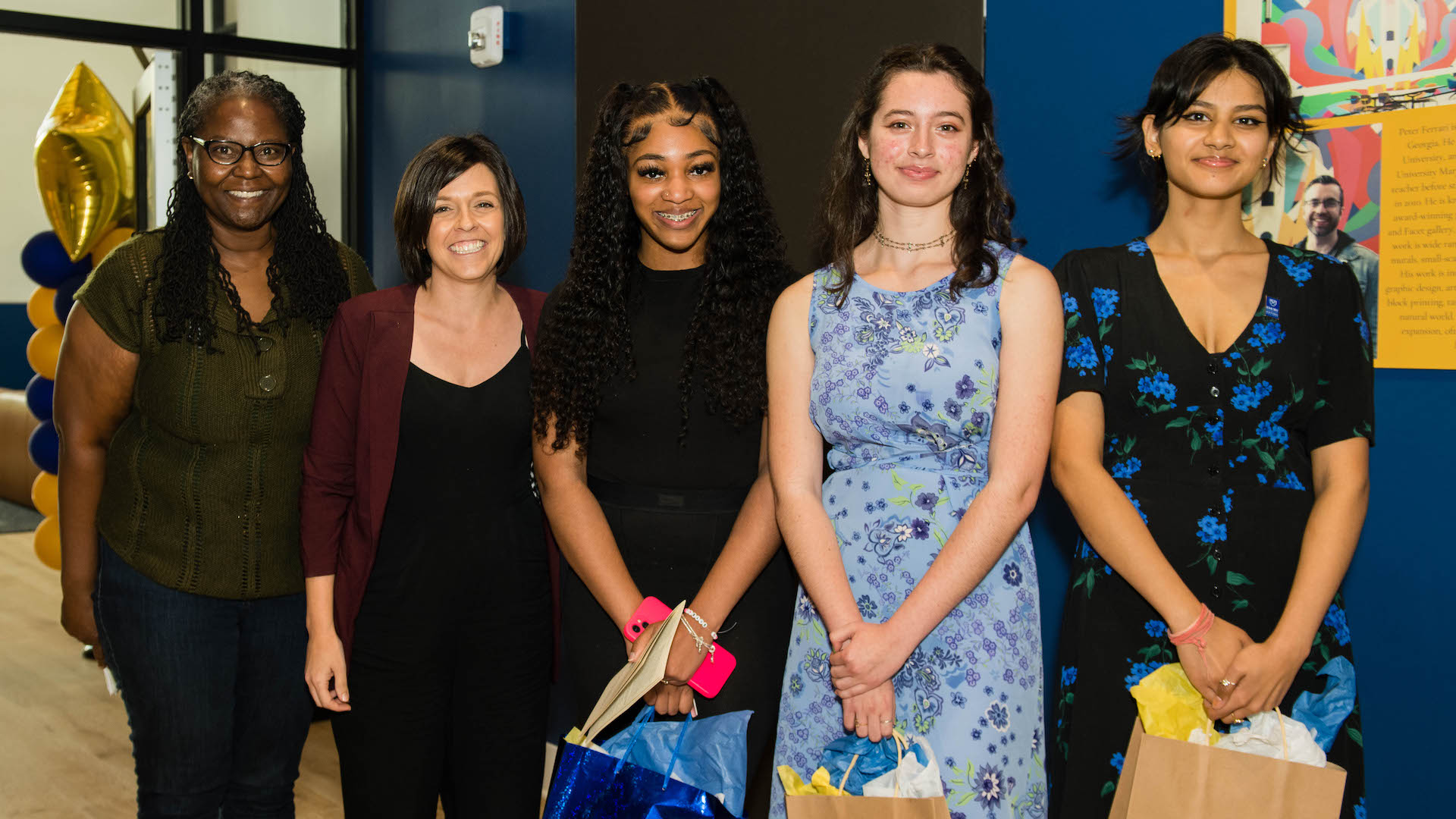 student award winners pose with faculty