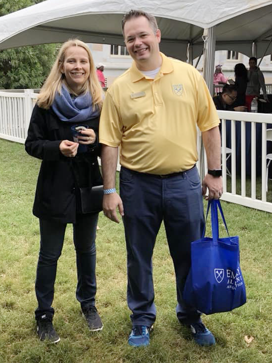 Chris and Amanda enjoy an Oxford reunion.